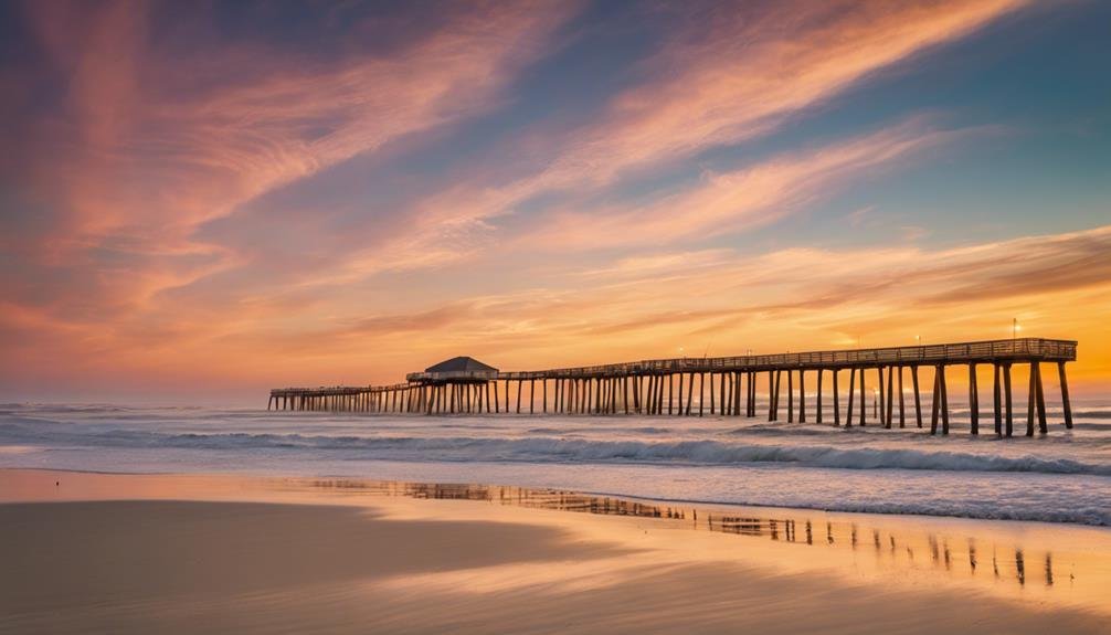 beach town with waves