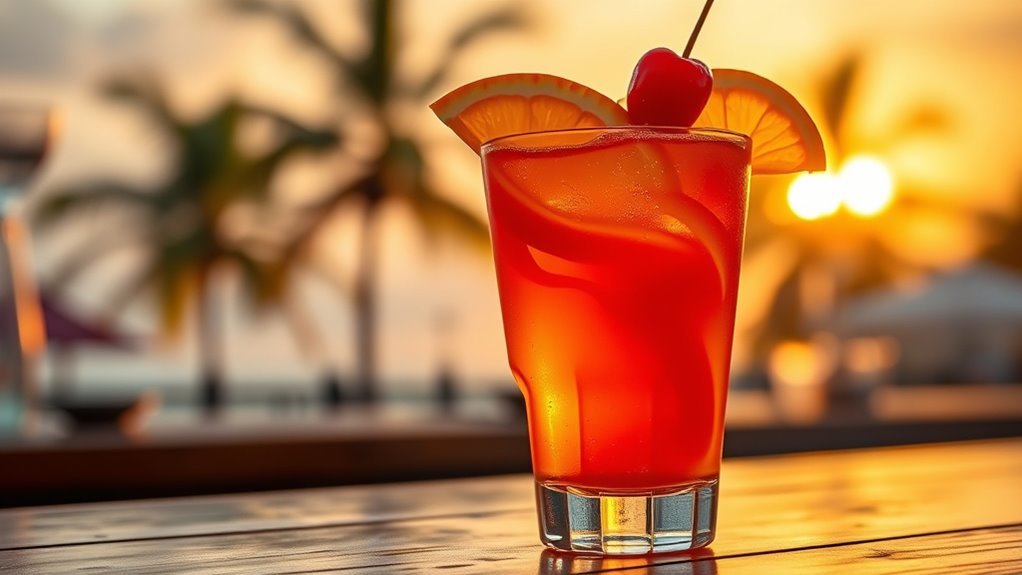 citrusy cocktail with sunrise