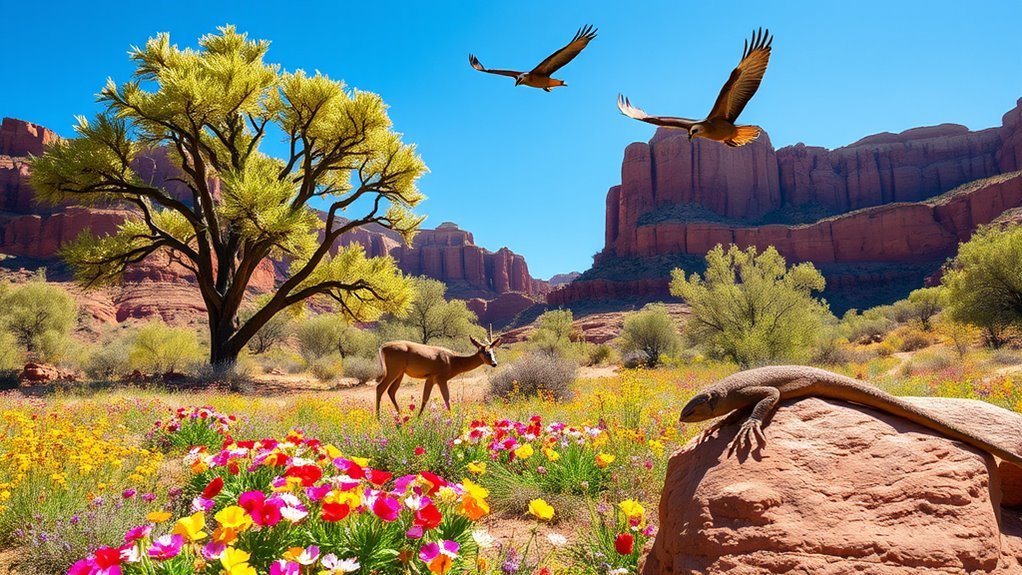 diverse plant and animal life