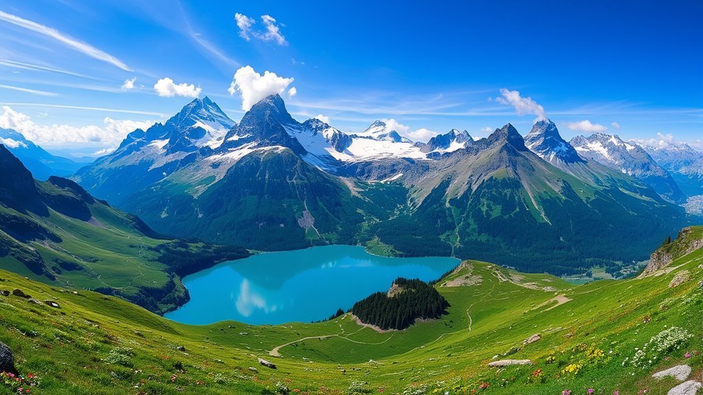 majestic mountain range scenery